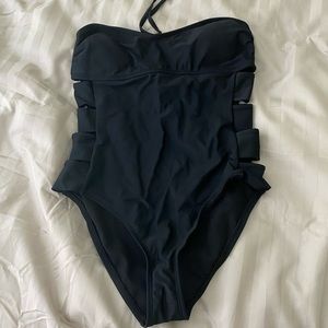 NWOT black cut out one piece bathing suit
